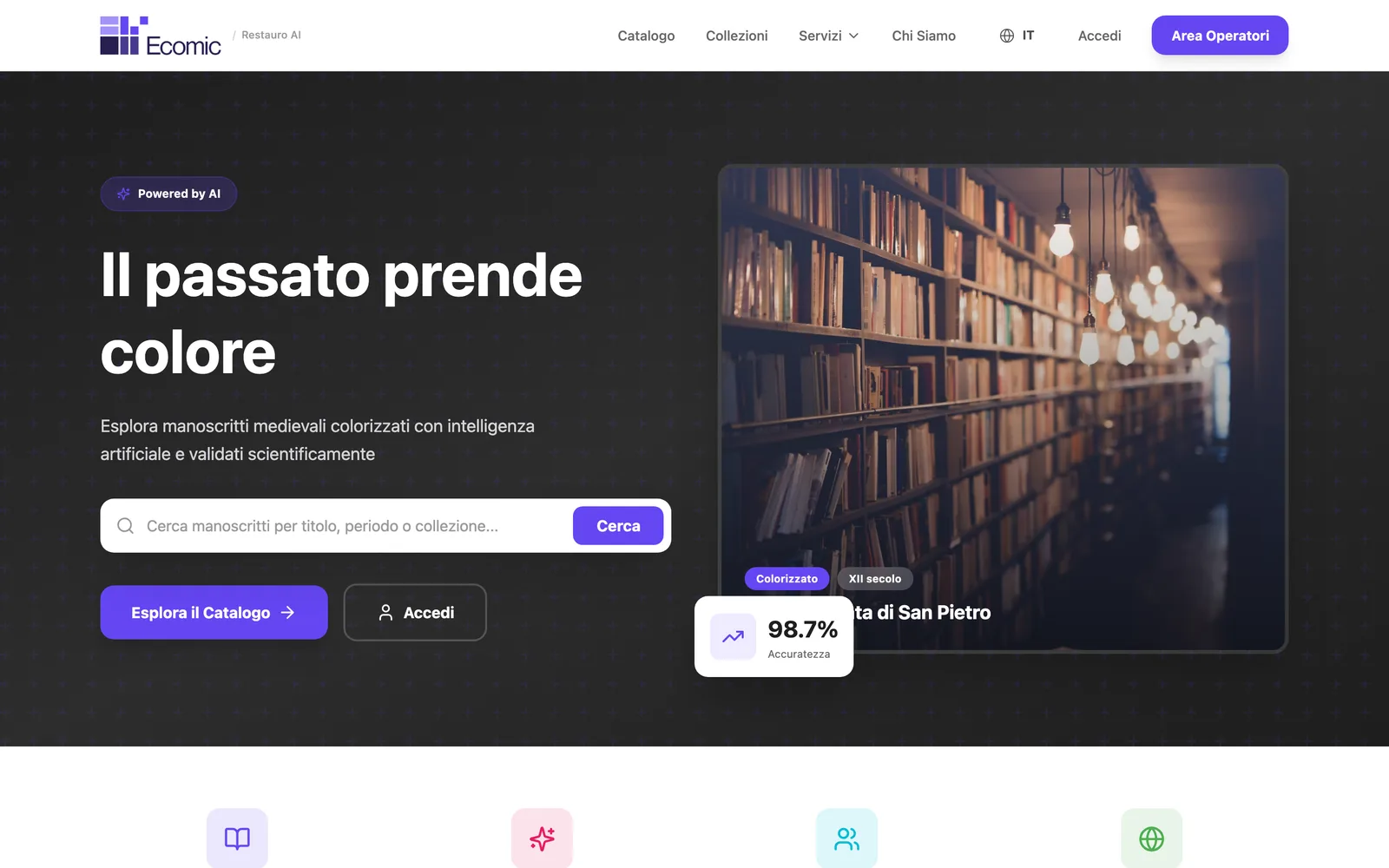 Ecomic — restauro digitale dei manoscritti con AI — schermata 1