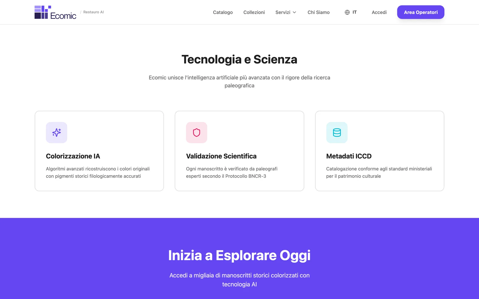Ecomic — restauro digitale dei manoscritti con AI — schermata 5